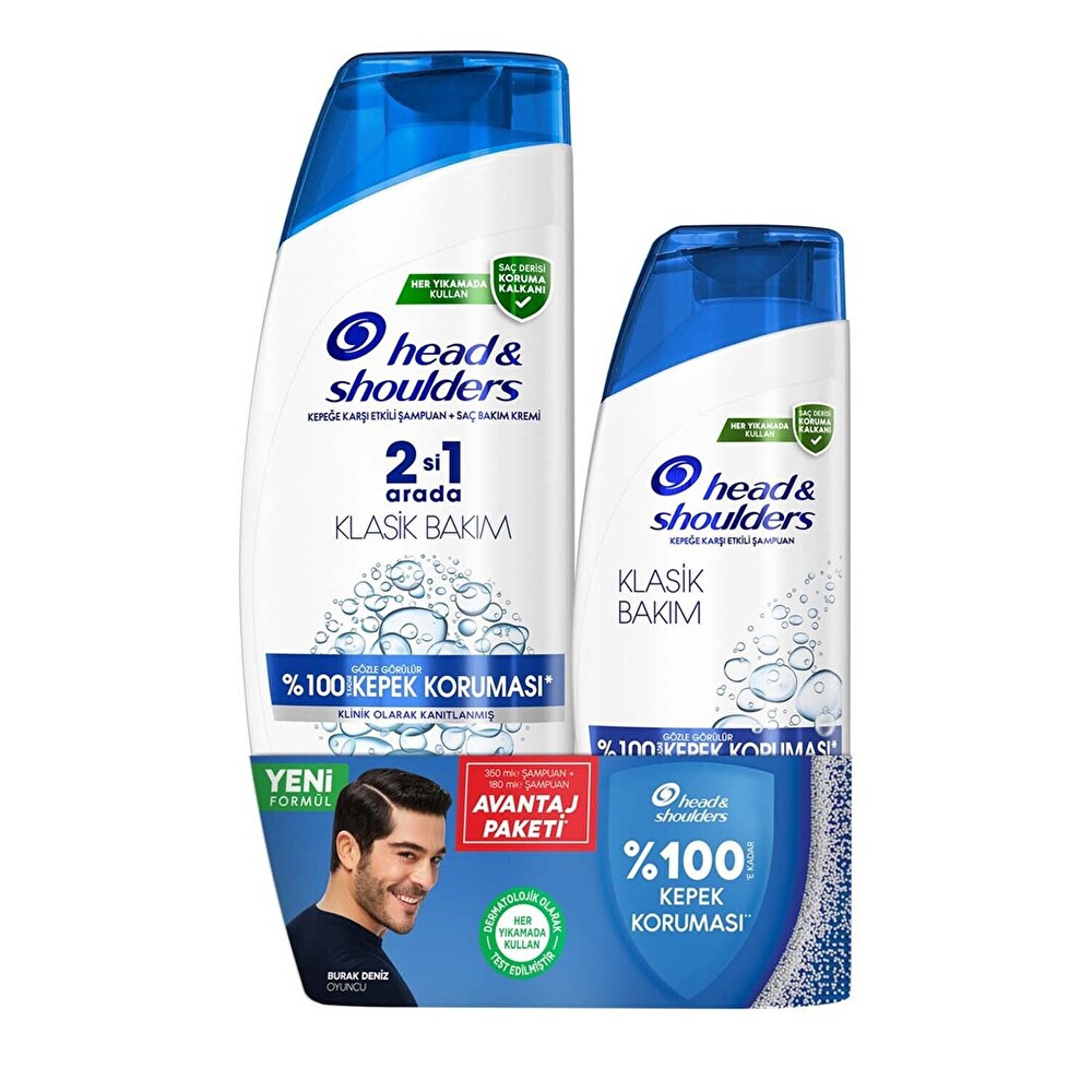 Head&Shoulders 2'si 1 Arada Klasik Bakım Şampuan 350 ml+ 2'si 1 Arada Klasik Bakım Şampuan 180 ml Şampuan ve Saç Kremi Fiyatı