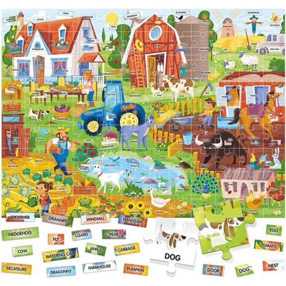Headu 100 Ingilizce Kelimeli Puzzle - Çiftlik Eğitici Oyuncak Fiyatı