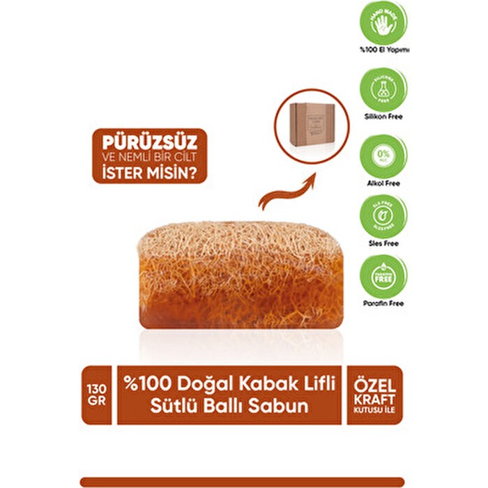 Healing Care 130 gr Doğal Kabak Lifli Ballı Sütlü Sabun Cilt İçin Nazik Peeling Etkisi Sabunlar Fiyatı