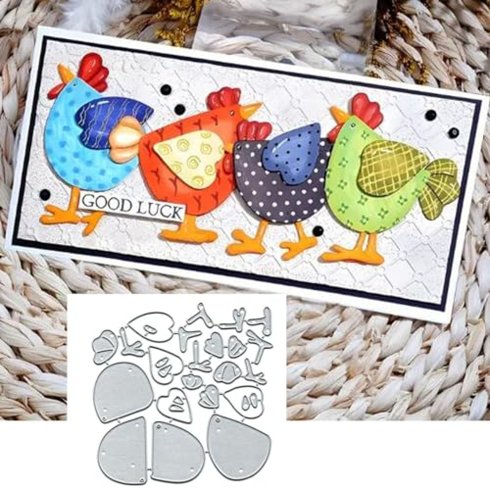 Heart Animal Love Chicken Metal Die Cuts,Mother's Day Chicken Heart Cutting Dies Cut Stencils DIY Scrapbooking Decorative Embossing Paper Scrapbooking Card Making