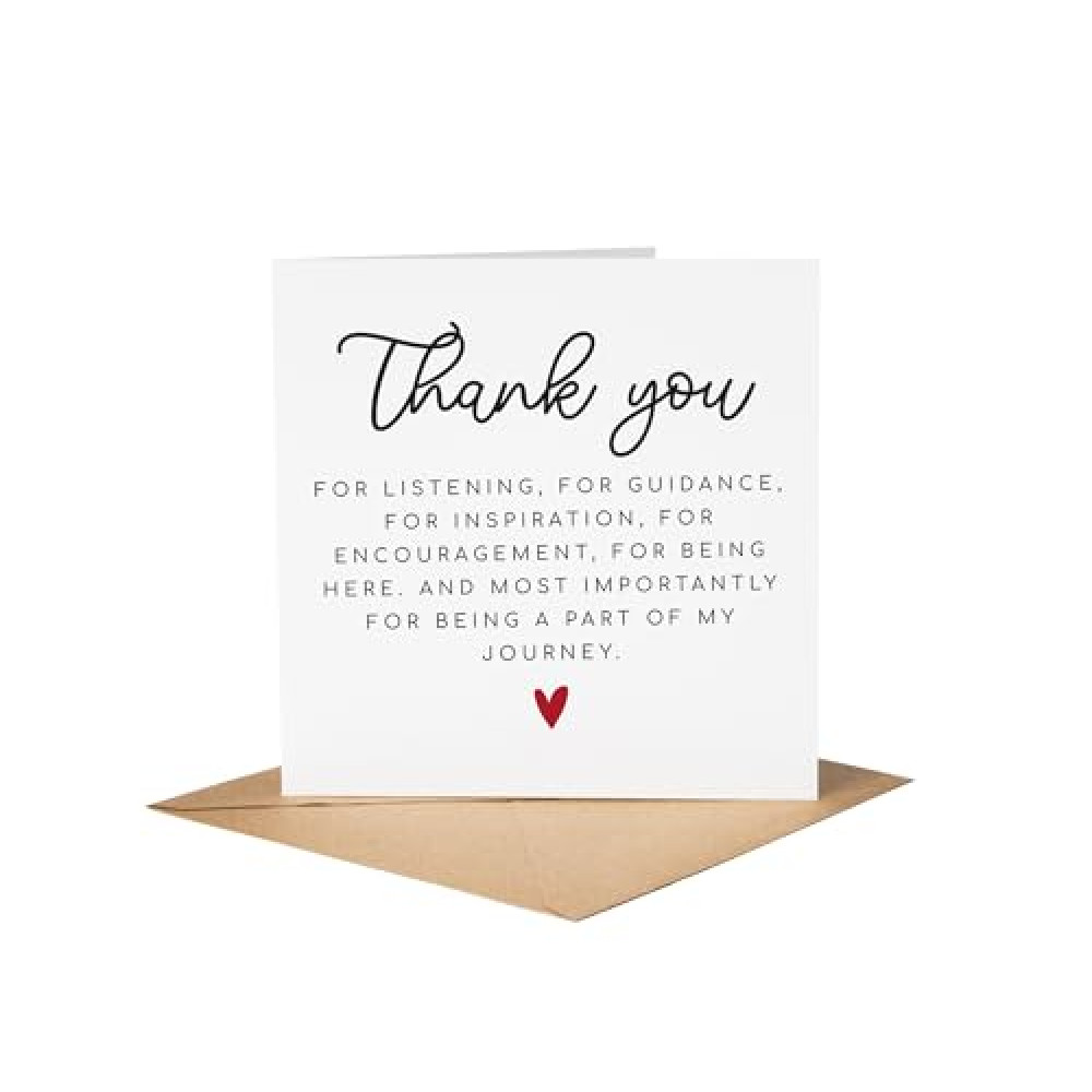 Heartfelt Appreciation Card | Thank You Card for Mentor | Inspirational Guidance Greeting | Supportive Friend Card | Journey Companion | Thoughtful Encouragement | Meaningful Connection