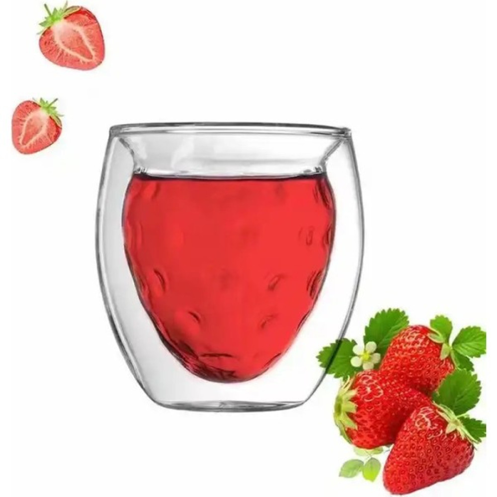Heaven House Isıya Dayanıklı Borosilikat Çilek Bardak + Cam Pipet | Borosilikat Bardak | Kahve Bardağı | Soğuk Kahve Bardağı Fincan / Bardak / Kahve Takımı Fiyatı