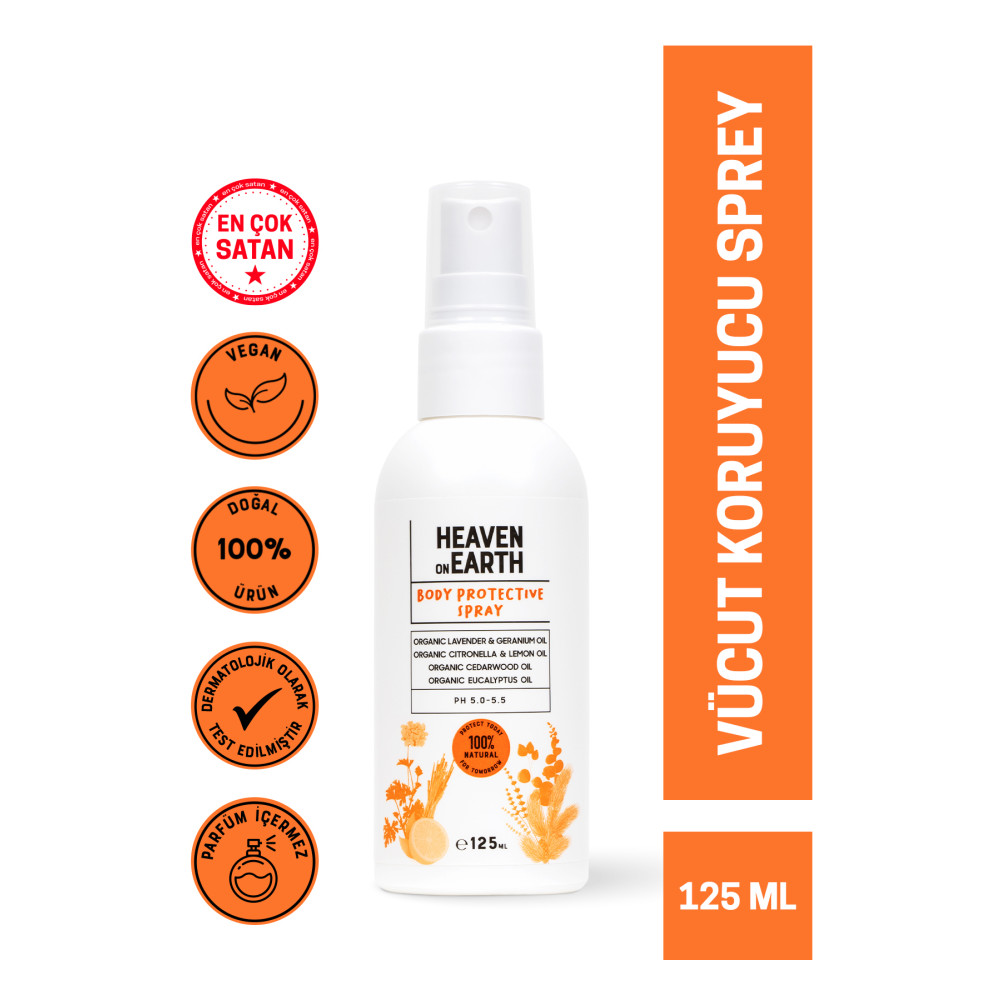 Heaven on Earth Vegan %100 Doğal Ve Organik Içerikli Vücut Koruyucu Sprey 125ml Deterjan ve Temizlik Ürünleri Fiyatı