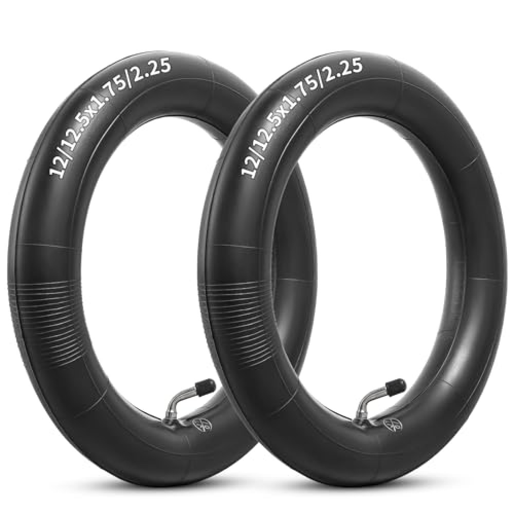 Heavy Duty 12/12.5x1.75x2.25 Thick 40% Butyl Inner Tube, 12 1/2 x 2 1/4 Inner Tube with CR202 Angled Valve Stem Compatible with Most 12x1.75/2.125 12x2.25 12.5X1.75/2.25 Bike/Scooter Tire Tube 2Pcs Tires Fiyatı