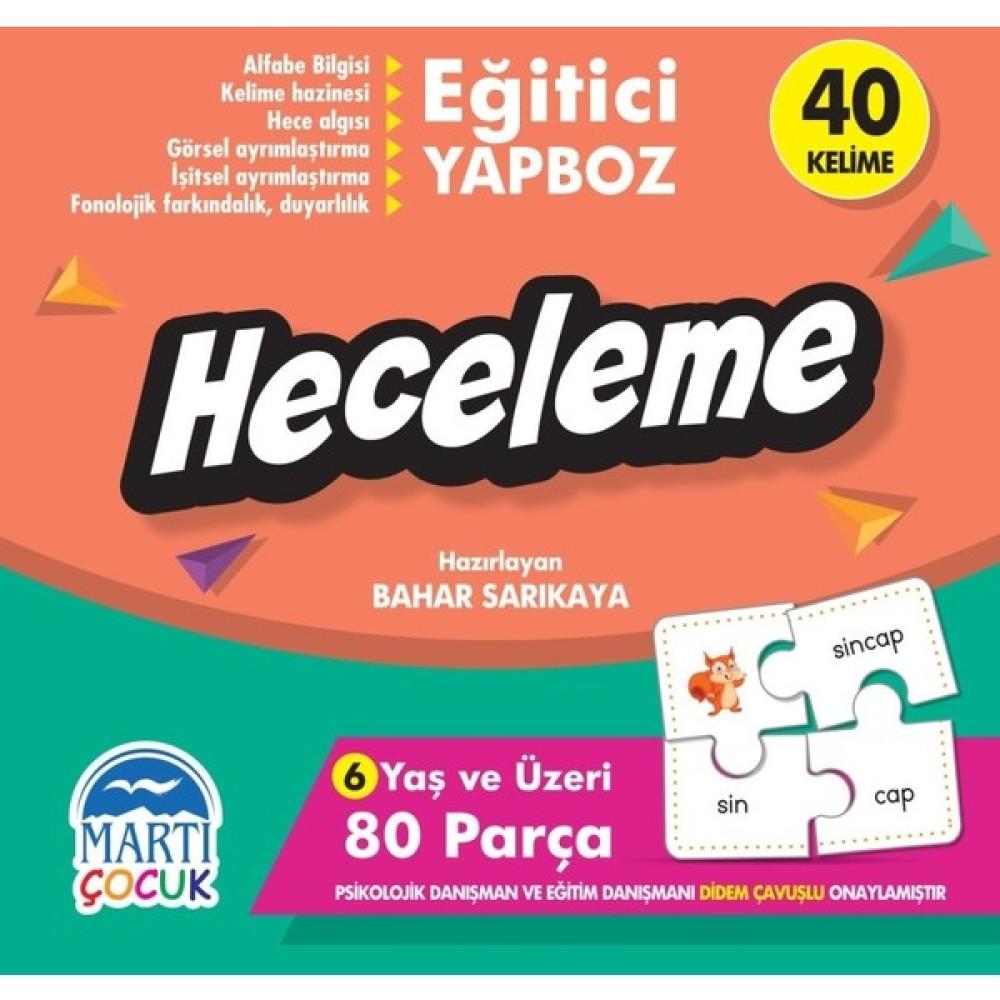 Heceleme – Eğitici Yapboz - Bahar Sarıkaya Zihinsel Gelişim Kitapları Fiyatı