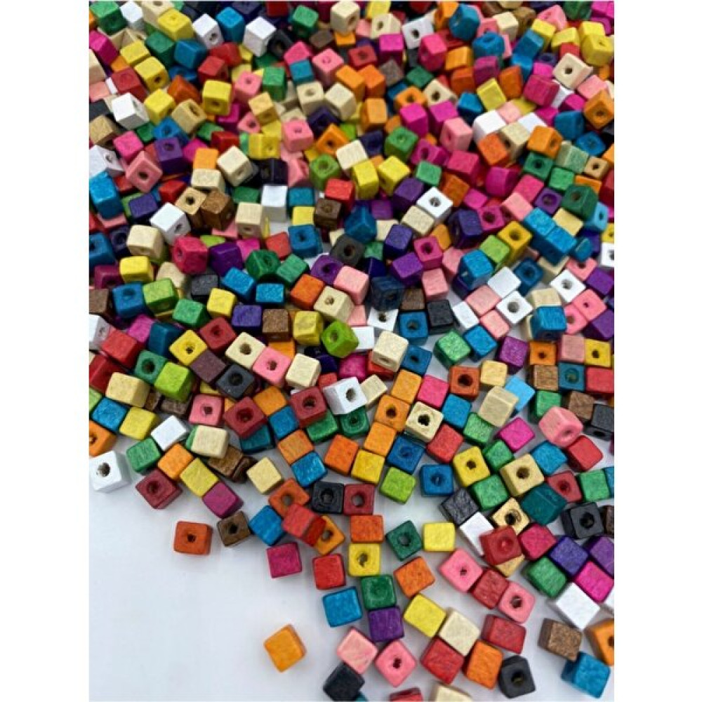 Hedef Bijuteri 5mm Karışık Renkli Küp Tahta Ahşap Boncuk (50GR,~650 Adet Boncuk) - 20 Oyun & Hobi Fiyatı