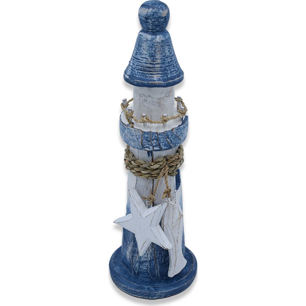 Hedicaret Ahşap 25 cm Deniz Feneri Biblo Mavi Beyaz Biblo Fiyatı