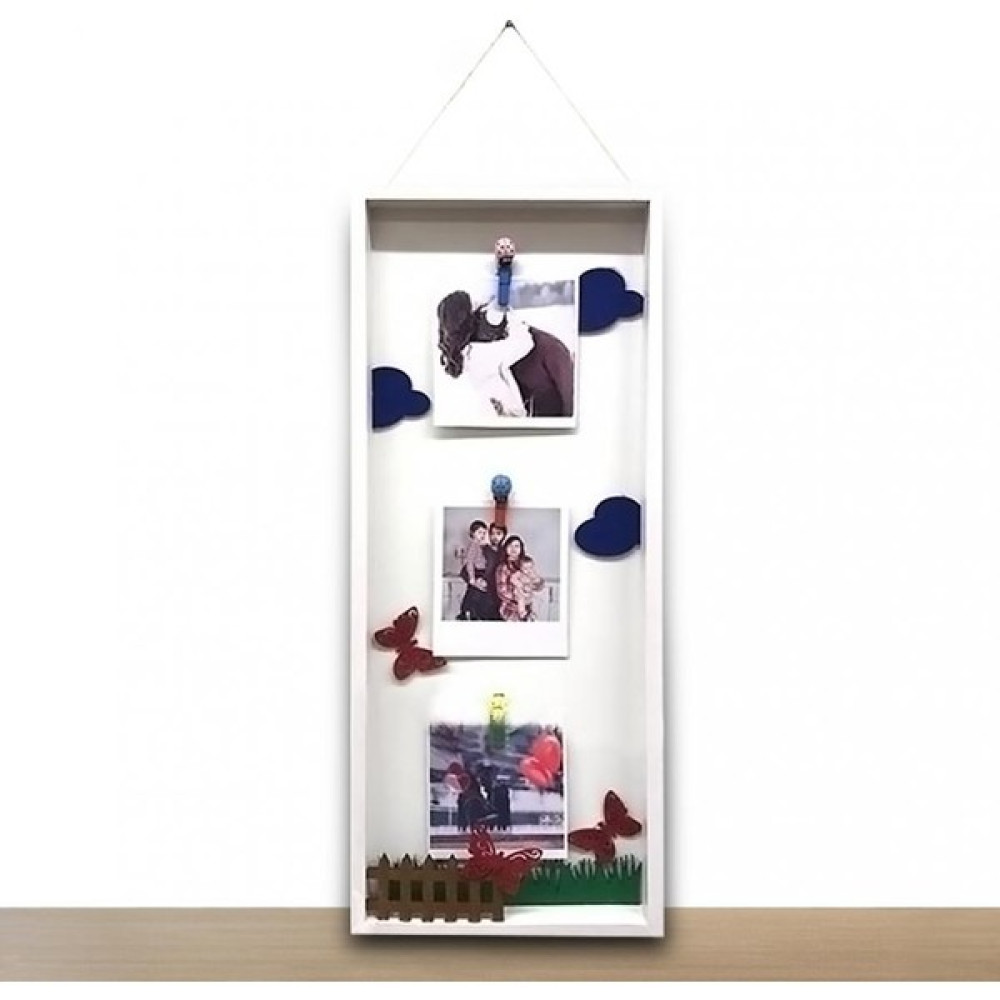 Hediye Kesesi Ahşap Beyaz Uğur Böceği Mandallı Fotoğraf Çerçevesi - Renkli - 30 cm Resim & Fotoğraf Çerçevesi Fiyatı