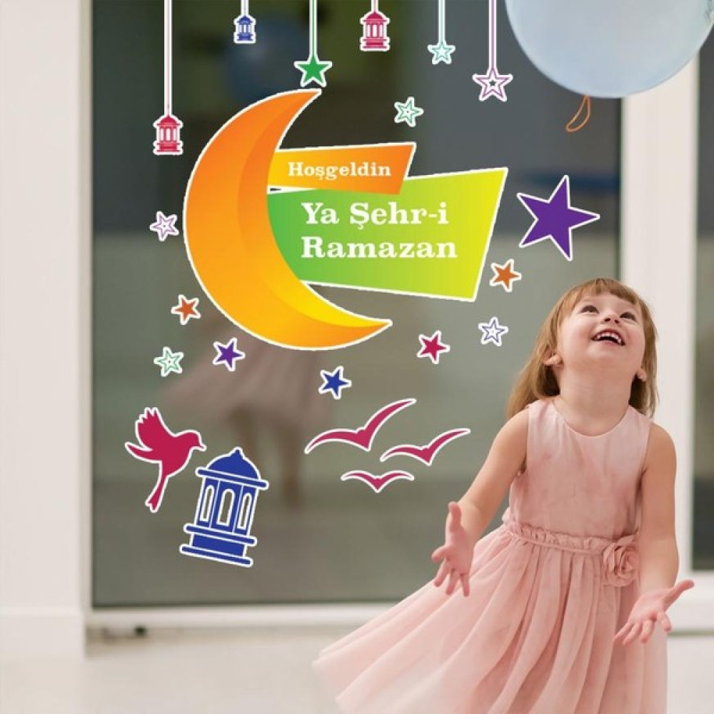 Hediye Kesesi Hoşgeldin Ramazan Cam - Duvar Sticker Seti HK2553 Duvar Stickerı Fiyatı