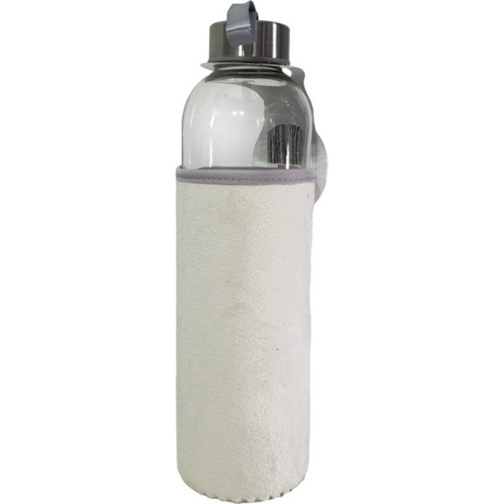 Hediye Kesesi Peluş Kılıflı Cam Matara 750 ML - Krem Suluk Fiyatı