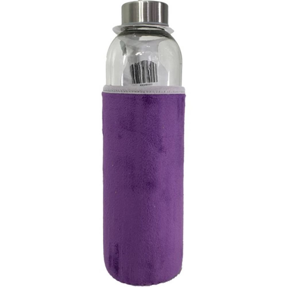 Hediye Kesesi Peluş Kılıflı Cam Matara 750 ML - Mor Suluk Fiyatı