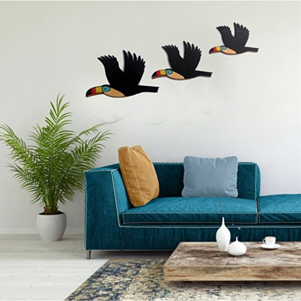 Hediye Ne Alsak Ahşap 3lü Tukan Kuşu Duvar Dekor TUKAN002 - 60 x 40 cm Poster Fiyatı