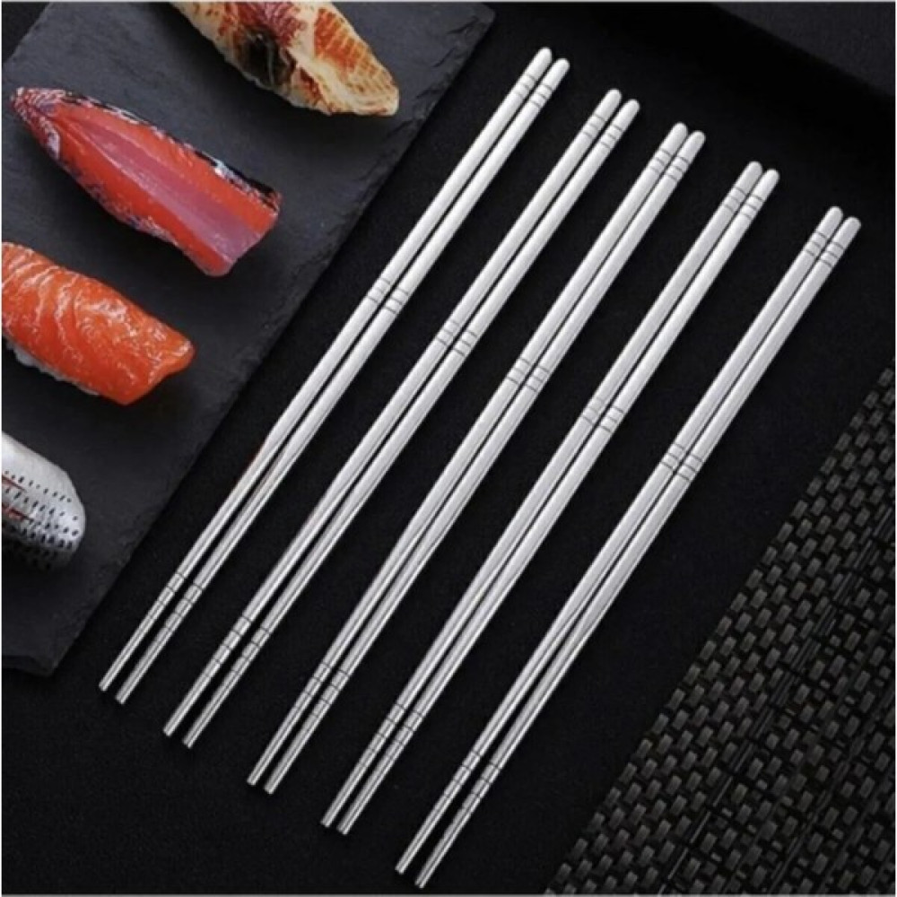 Hediye Ofisi Kore Yemek Çubuğu Paslanmaz Metal Chopstick 10 Çift (20 Adet) - Gümüş Çatal / Kaşık / Bıçak Takımları Fiyatı