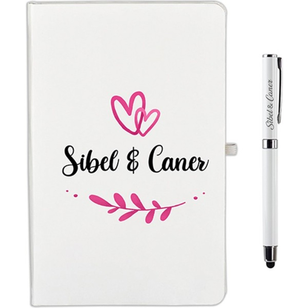 Hediye Rengi Isme Özel Defter Kalem Seti - Çiçek ve Kalp Temalı - Renkli Not Defteri & Bloknot Fiyatı