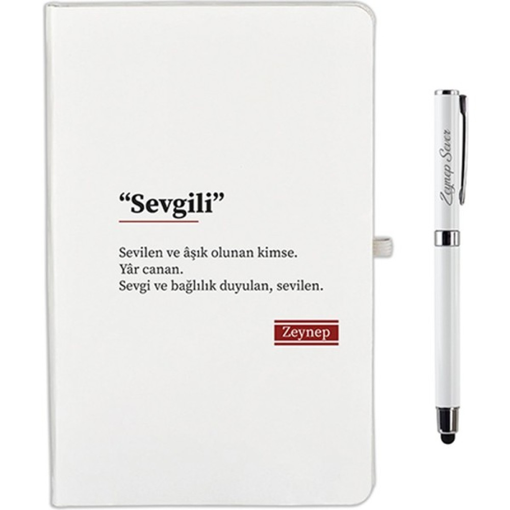Hediye Rengi Isme Özel Defter Kalem Seti - Sevgilinin Tanımı - Renkli Not Defteri & Bloknot Fiyatı