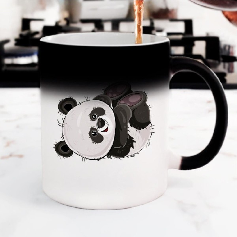 Hediye Rüzgarı Sevimli Panda Sihirli Kupa Bardak - Beyaz Fincan / Bardak / Kahve Takımı Fiyatı