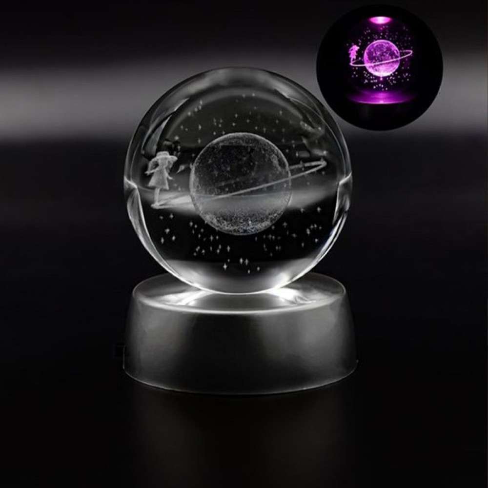 Hediye Sahibi Satürn Çemberinde Yürüyen Kız Işıklı Cam Küre 8cm*6cm Hediyelik Eşya Fiyatı