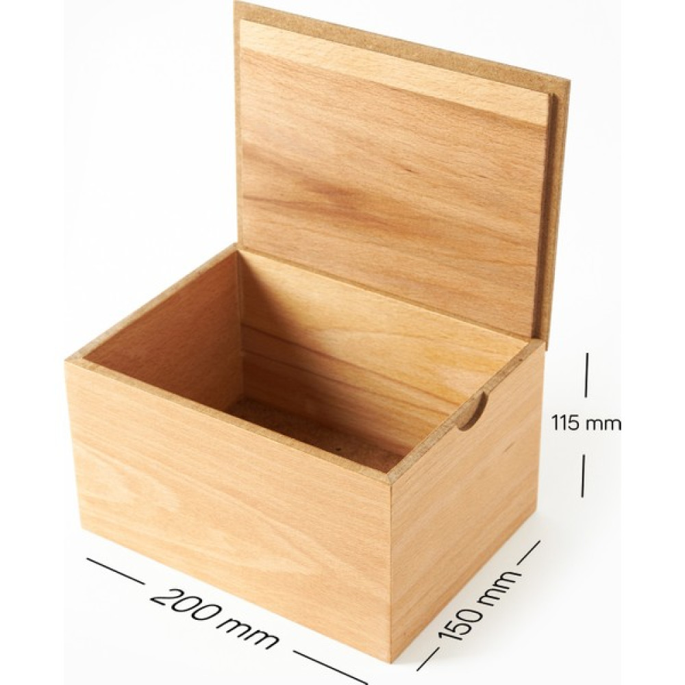 Hediye Sepeti 150X200X115 mm Ahşap Kayın Kutu - Geçme Kapaklı Kutu Eşya Saklama Kutusu Fiyatı