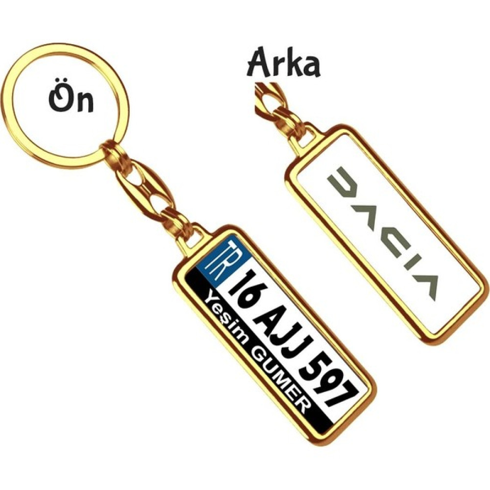Hediye Zengini Kişiye Özel Dacia Yeni Logo Tema Plaka Anahtarlık - Sarı Anahtarlık Fiyatı