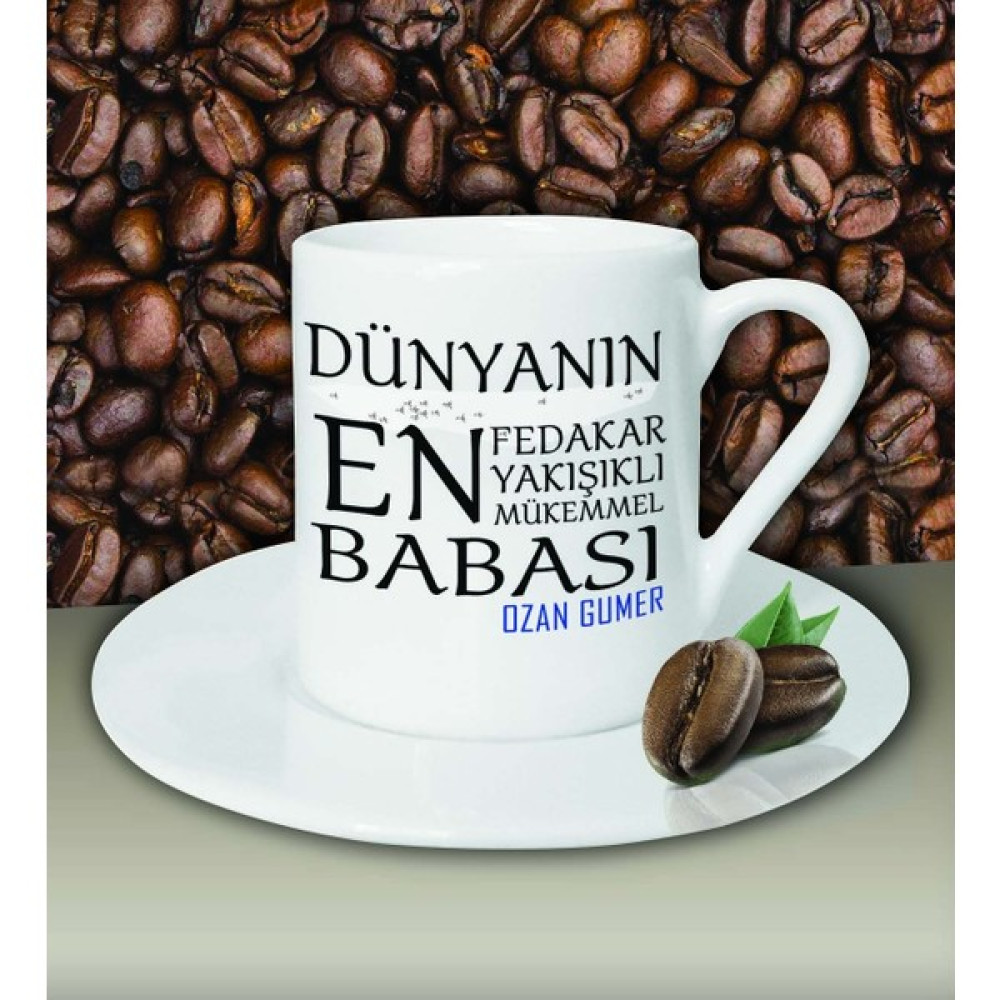 Hediye Zengini Kişiye Özel Dünyanın En En En Babası Temalı Beyaz Kahve Fincanı Fincan / Bardak / Kahve Takımı Fiyatı