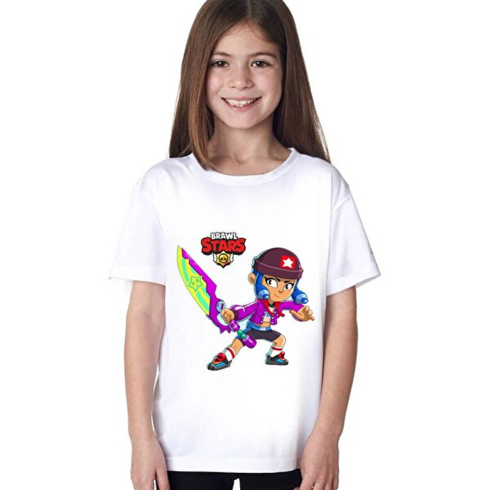 Hediyecenter Brawl Stars Bibi Dijital Baskılı Beyaz T-Shirt D06 Kız Çocuk T-shirt Fiyatı