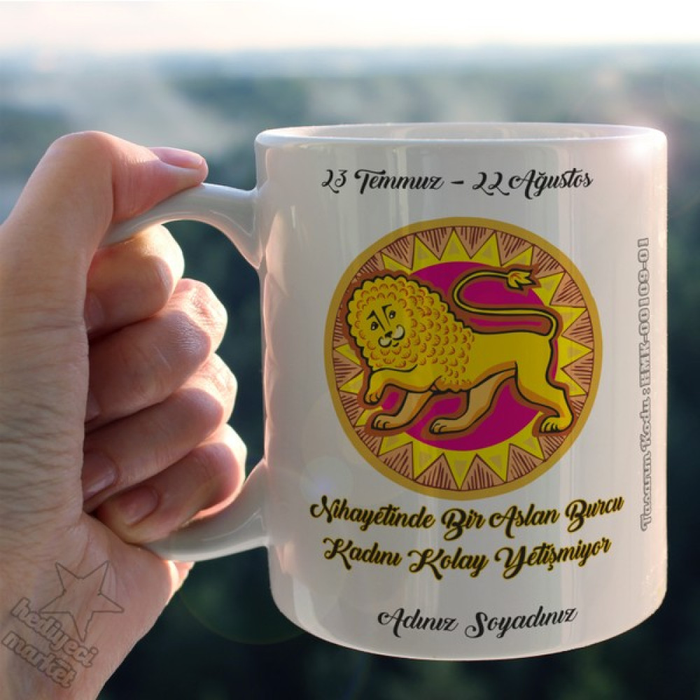 Hediyeci Market Aslan Burcu Kadınına Özel Beyaz Kupa Bardak - HMK-00109-01 Oto Boyaları Fiyatı