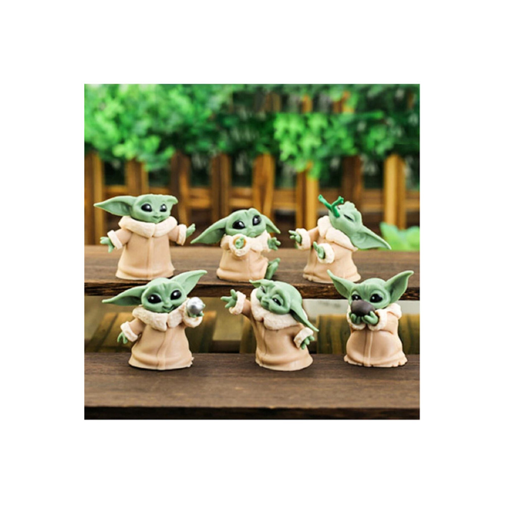 hediyeconcepti 6 Adet/takım Disney Bebek Yoda Hareketli Oyuncak Bebekler Anime 5-6cm Star Wars Kawai Mini Dekor Aksiyon Figürleri Fiyatı