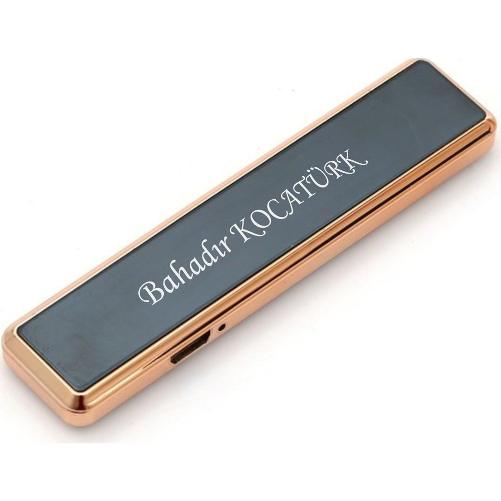 Hediyehanesi İsme Özel USB Şarjlı Elektronik Çakmak 401 - Parlak Siyah Çakmak Fiyatı