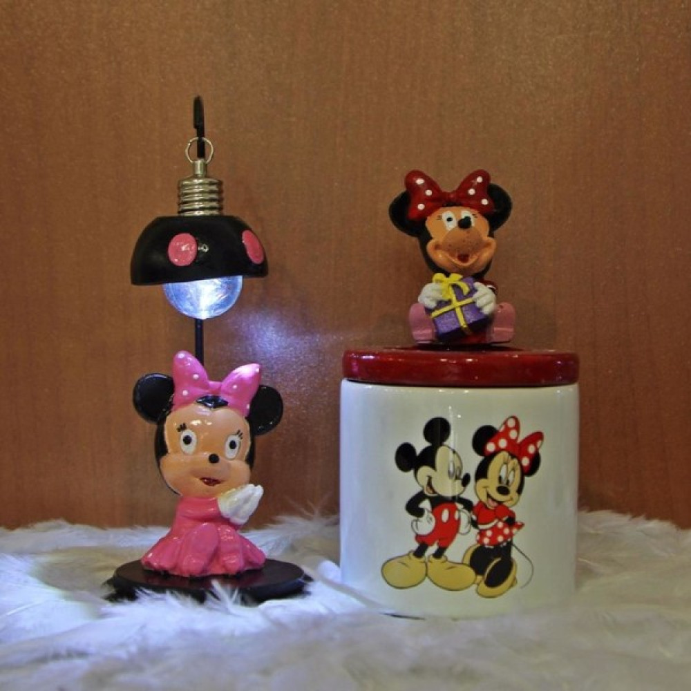 Hediyekanalı Minnie Mouse Işıklı Biblo Minnie Mouse Kalemlik 2'li Set Altın, Takı & Aksesuar Fiyatı