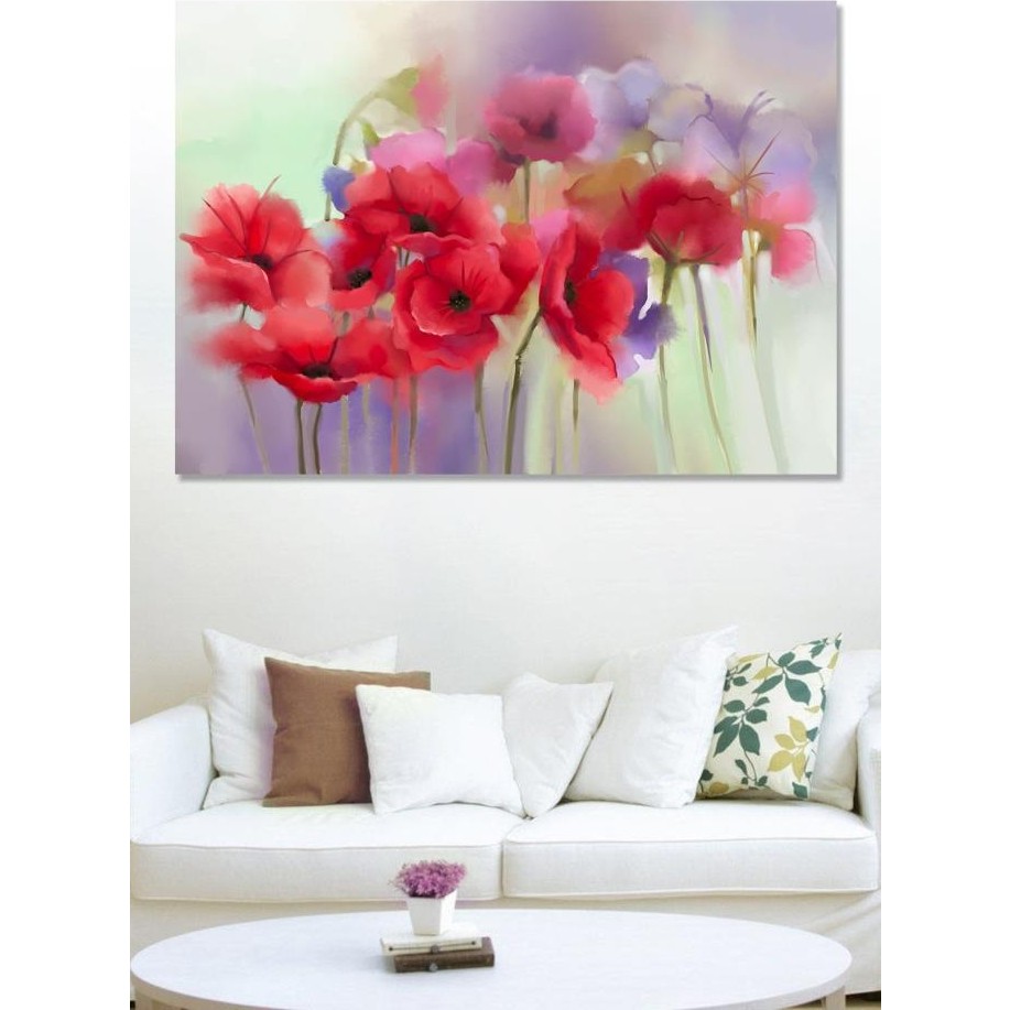 Hediyeler Kapında 100 x 140 Soft Gelincik Kanvas Duvar Tablo - 100 x 140 cm - Renkli Kanvas Tablo Fiyatı
