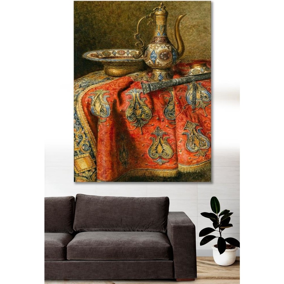 Hediyeler Kapında 50X70 Ibrik Osmanlı Duvar Kanvas Tablo - 50x70 cm - Renkli Kanvas Tablo Fiyatı