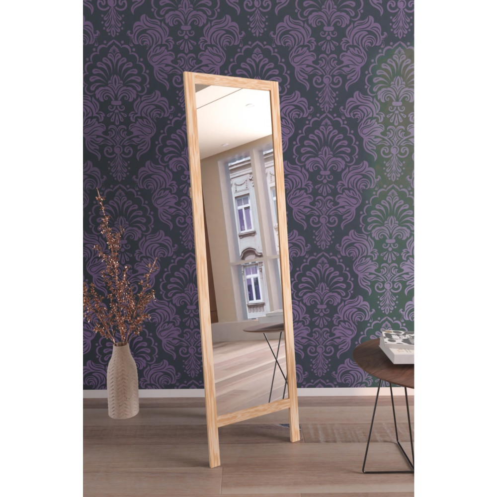 Hediyeler Kapında Naturel Ahşap Ayaklı Boy Aynası 145x40 Ayna Fiyatı