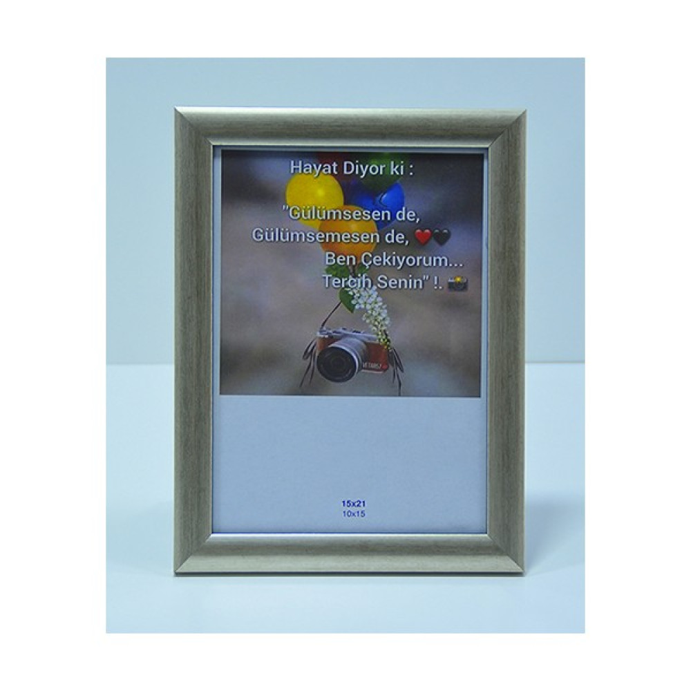 Hediyelik Çerçeve Dekorasyon Kişiye Özel Resim Çerçevesi Mdf-Baskı-Ev-Ofis-Okul-Doğumgünü-15X21 Çerçeve Gümüş renk Resim & Fotoğraf Çerçevesi Fiyatı