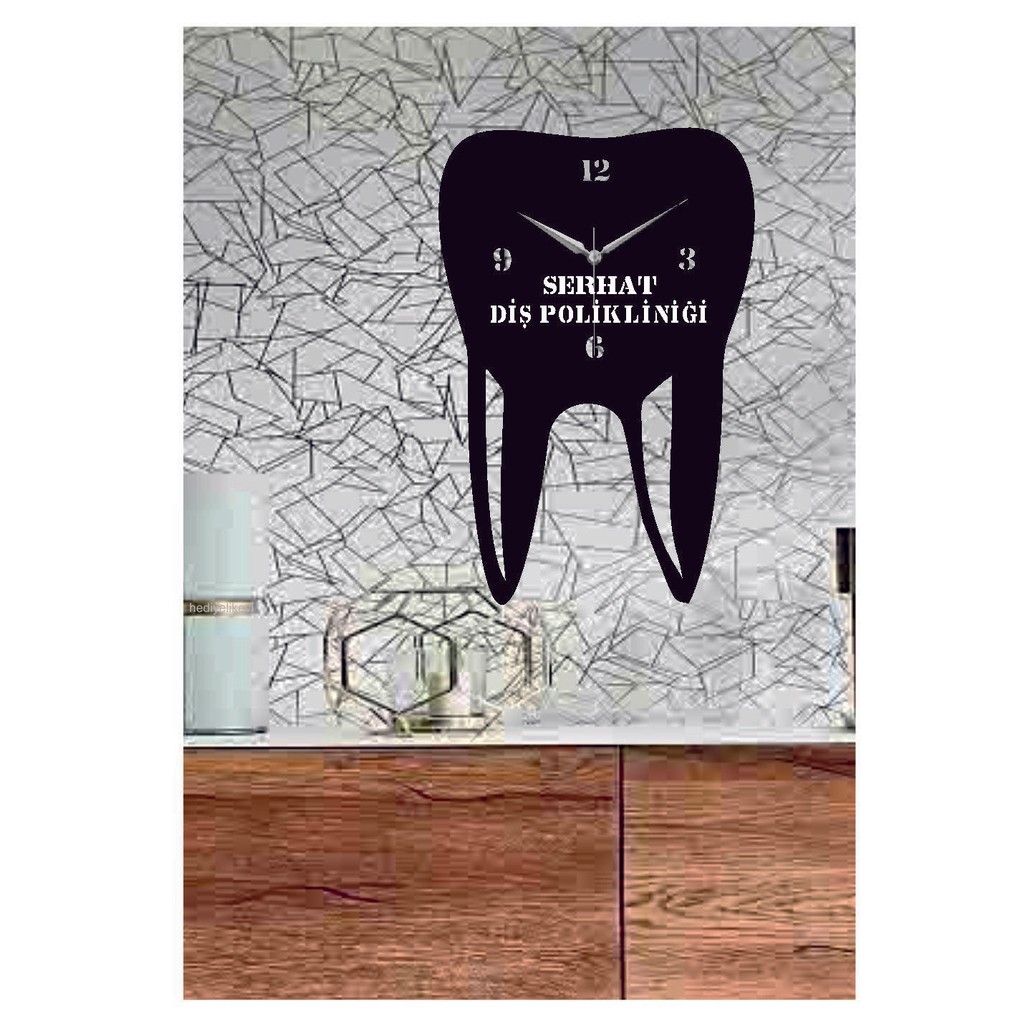 Hediyelikevi Kişiye Özel Diş Temalı Duvar Saati Hediyelik (50X33) Duvar Saati Fiyatı