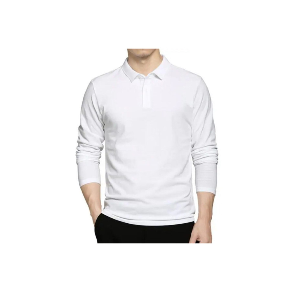 HediyeMania Polo Yaka Uzun Kollu Beyaz Tişört Pamuklu Uzun Kol Polo Yakalı Tshirt XXL Beden Erkek T-shirt Fiyatı