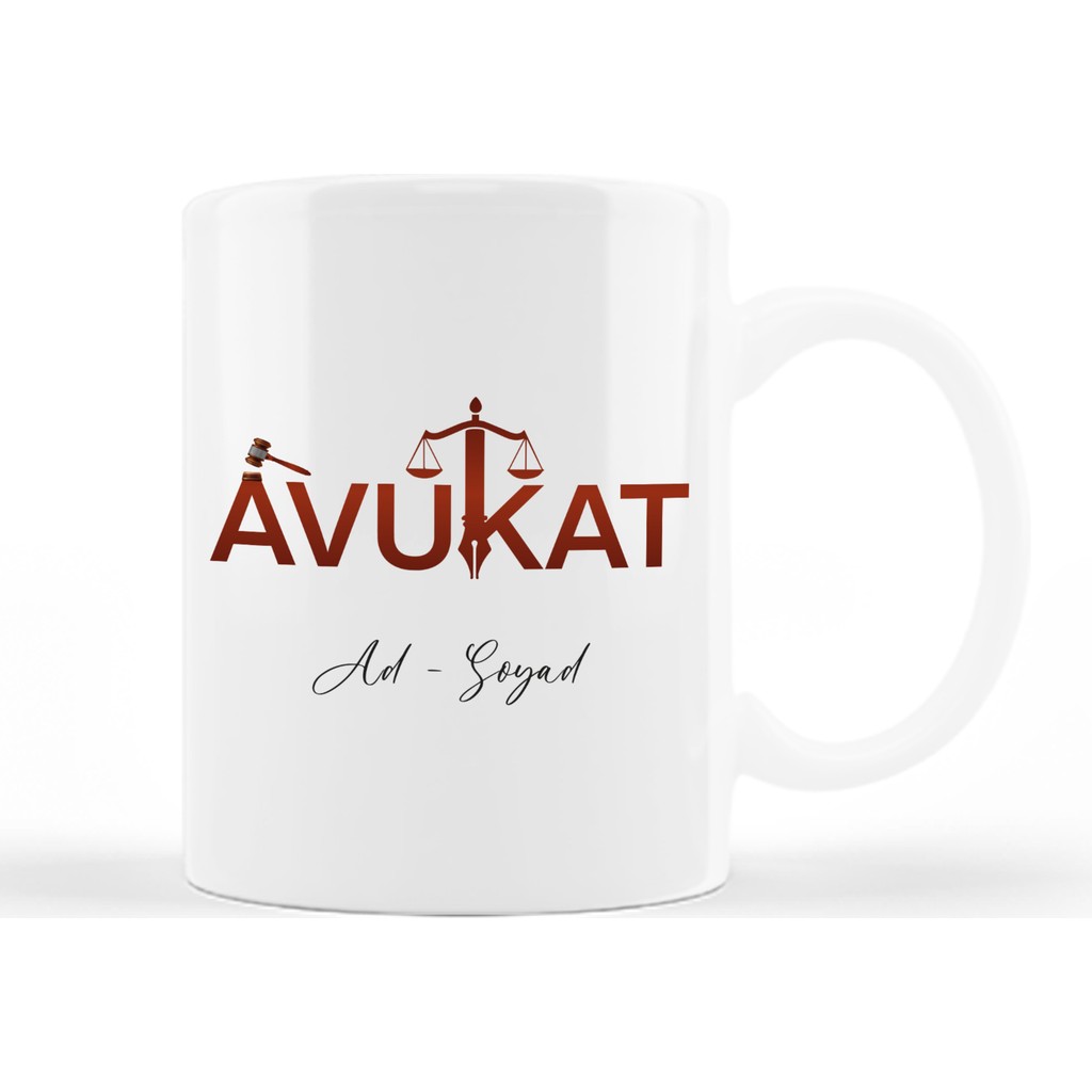 Hediyemyum Avukat Kişiye Özel Isim Baskılı Kupa - Çift Taraflı Baskı - Kupa - Beyaz Fincan / Bardak / Kahve Takımı Fiyatı