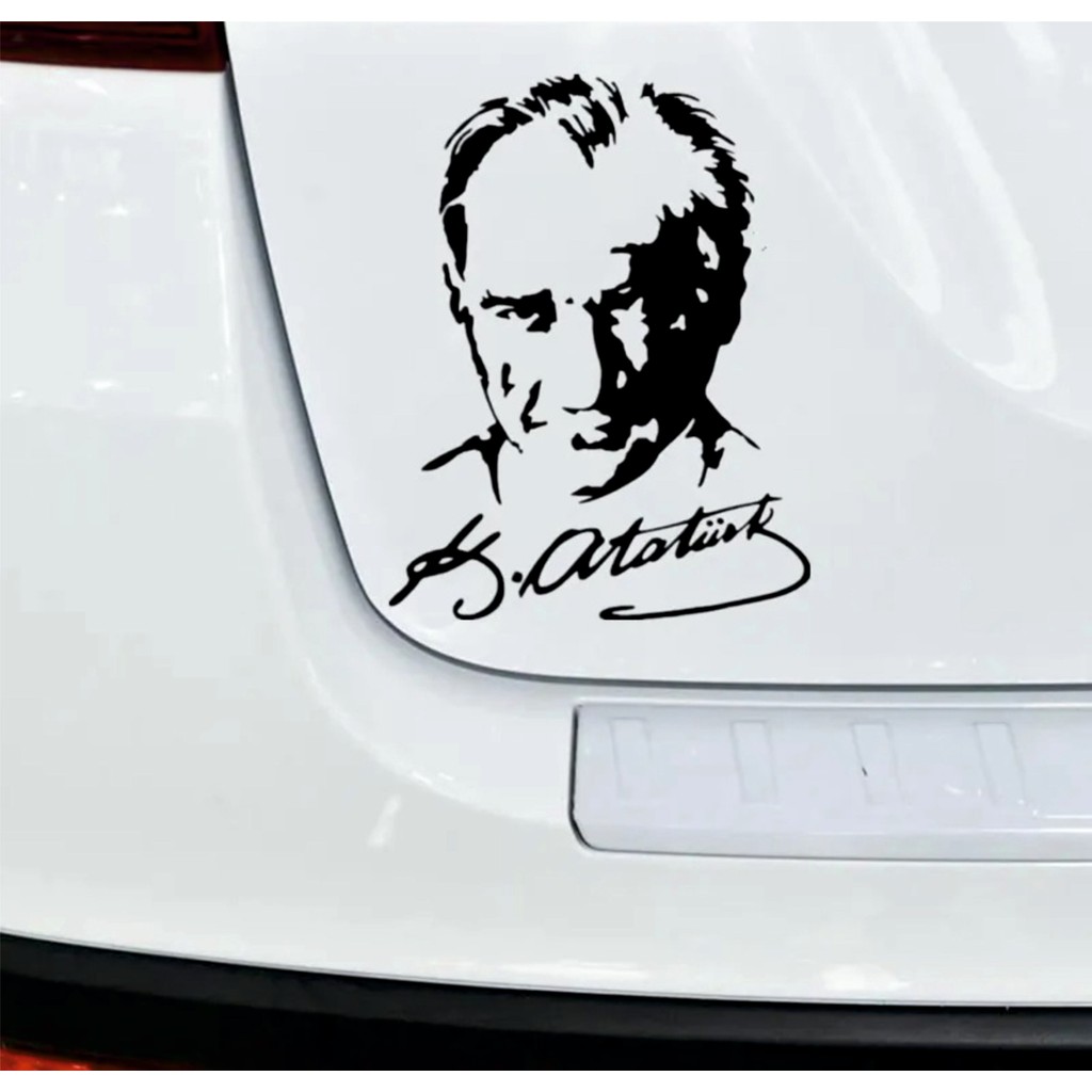 Hediyene Bak Atatürk Imzalı Araç, Araba, Oto, Motorsiklet, Kask, Laptop, Cam Sticker 19X15 cm - Siyah Dizüstü Bilgisayar Fiyatı