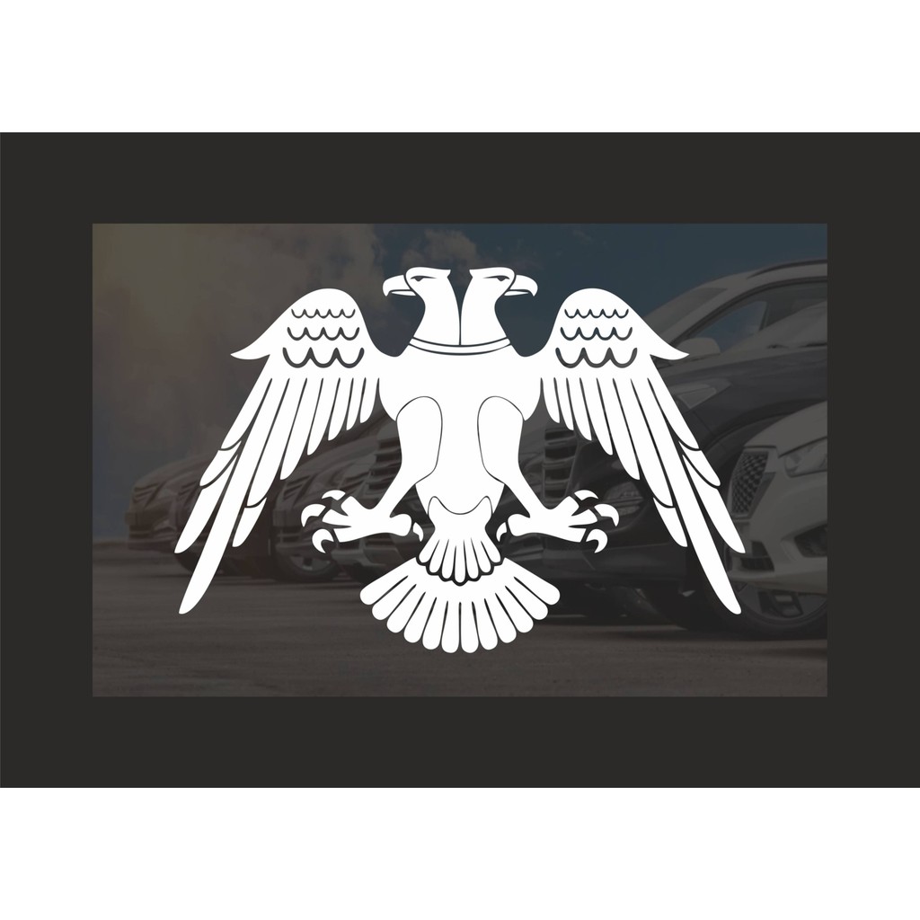 Hediyene Bak Çift Başlı Kartal Araç, Oto, Araba, Motorsiklet, Kask, Laptop, Cam Sticker - 37 x 25 cm - Beyaz Dizüstü Bilgisayar Fiyatı