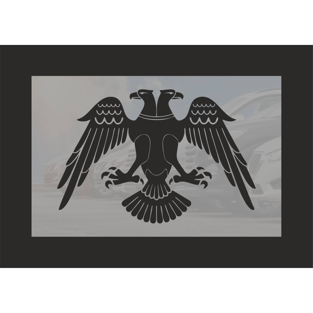Hediyene Bak Çift Başlı Kartal Araç, Oto, Araba, Motorsiklet, Kask, Laptop, Cam Sticker - 37 x 25 cm - Siyah Dizüstü Bilgisayar Fiyatı