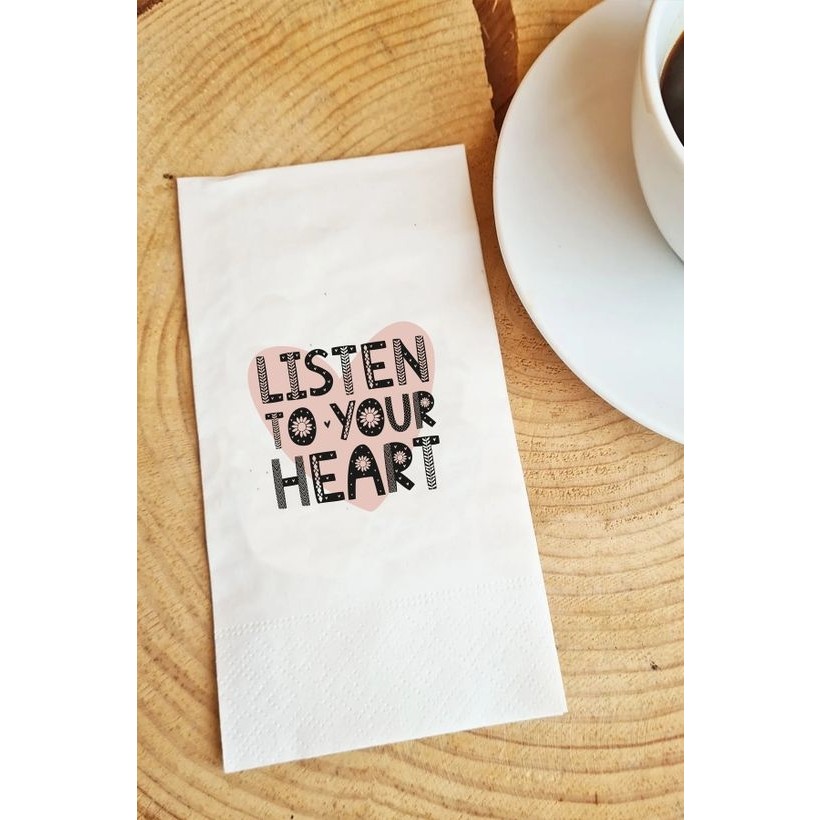 Hediyenza Listen To Your Heart Peçete Sunum Peçetesi 015 50 Adet Peçete Fiyatı