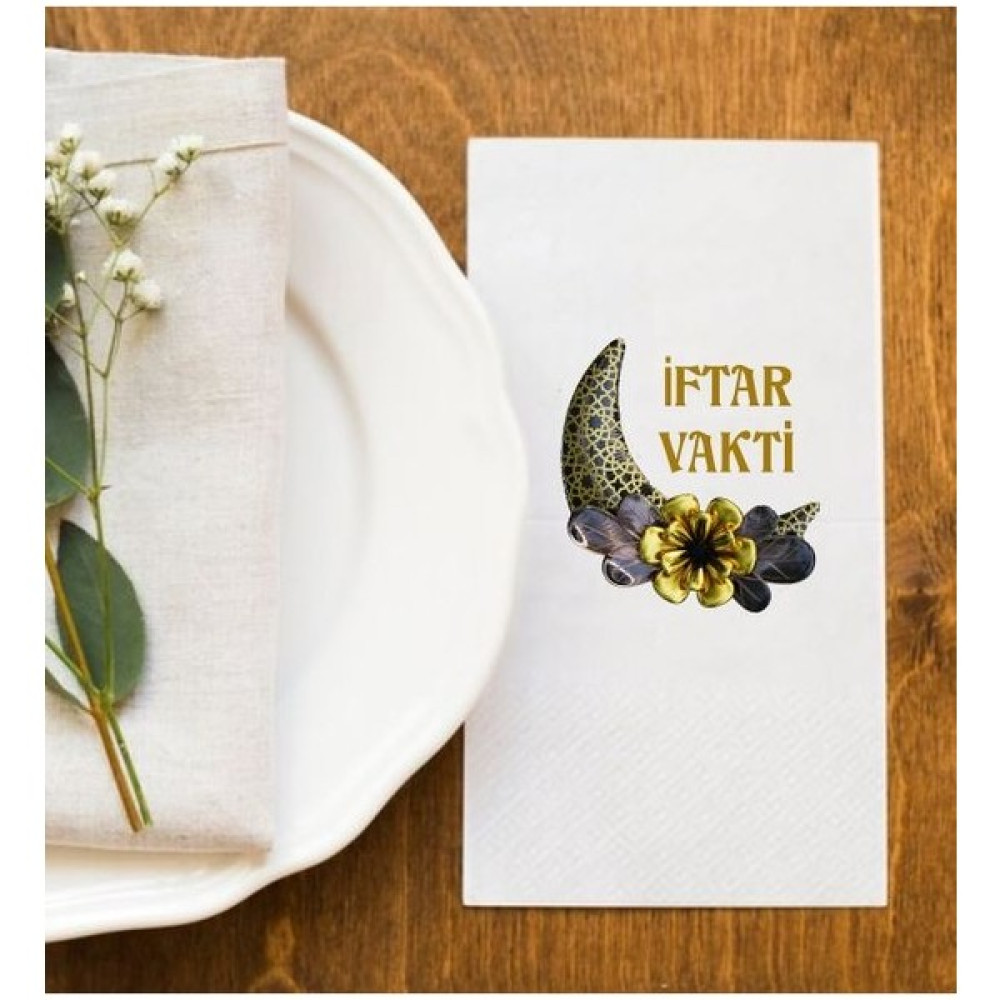 Hediyenza Ramazan Sofralarına Özel Iftar Vakti 2 Baskı Peçete Sunum Peçetesi 20 Adet Peçete Fiyatı