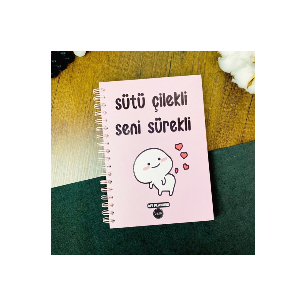 hediyeofisi Sütü Çilekli Seni Sürekli Konuşan Ajanda-akademik Ajanda Planlayıcı Ajanda Fiyatı