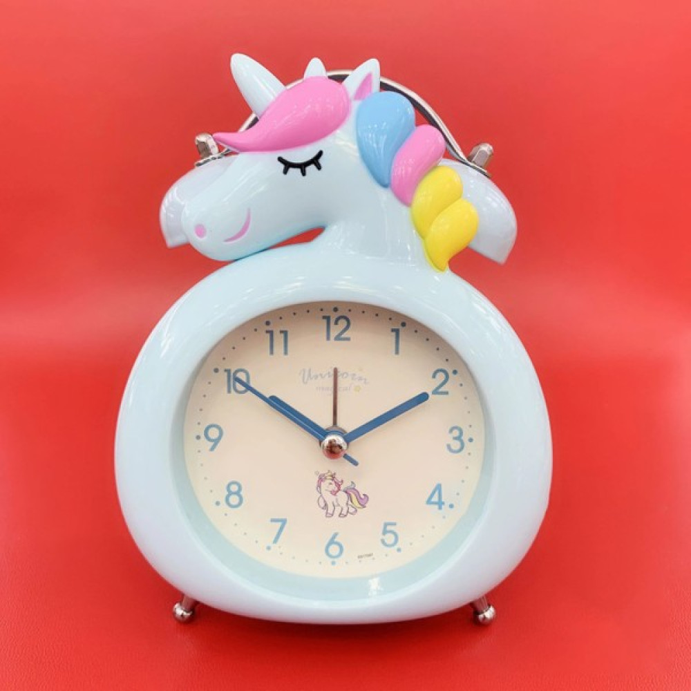 Hediyesahibi Dekoratif Masa Üstü Unicorn Çalar Saat - Açık Mavi Masa Saati Fiyatı