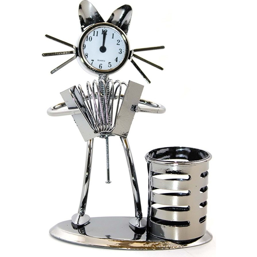 Hediyesahibi Metal Saatli Kalemlik 17x12 Cm Şık Tasarım ile Ofis ve Okul İçin Kullanım Kalem & Yazı Gereçleri Fiyatı
