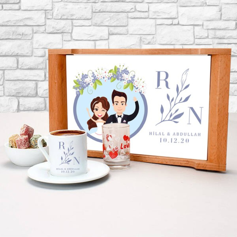 Hediyesec Gelin Damat Temalı Kahve Sunum Seti Fincan / Bardak / Kahve Takımı Fiyatı