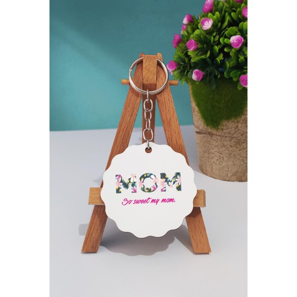 Hedizu Anneler Günü Hediyesi Mom Anahtarlık - Beyaz - Standart Hediyelik Eşya Fiyatı
