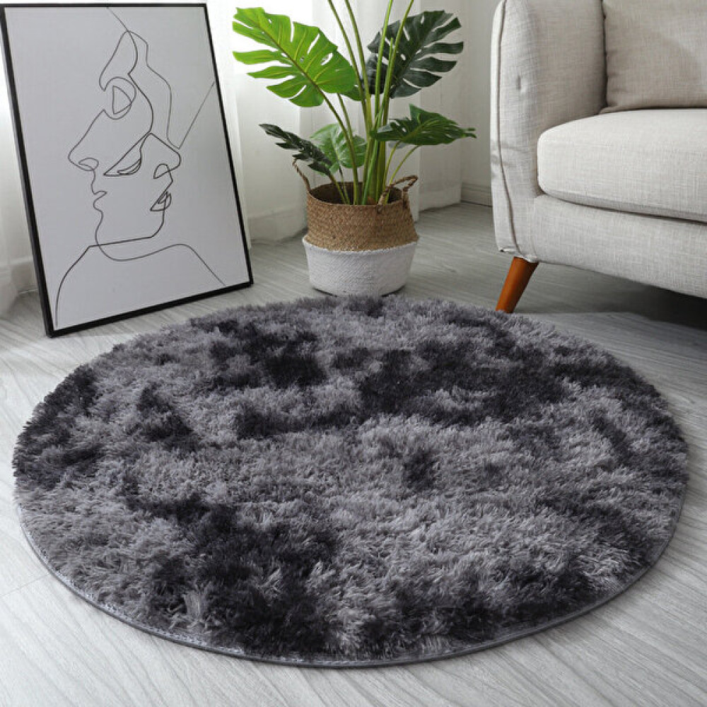 Heers Internet Celebrity Ins Home Boya Gradyan Yuvarlak Halı Oturma Odası Yatak Odası Kanepe Yatak Dökme Mat (Yurt Dışından) - Gri - 60 x 60 cm Salon Halısı Fiyatı