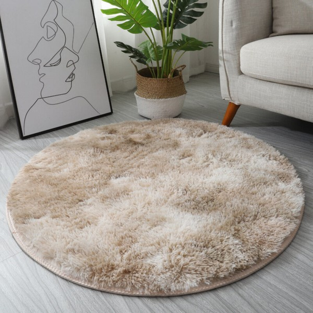 Heers Internet Celebrity Ins Home Boya Gradyan Yuvarlak Halı Oturma Odası Yatak Odası Kanepe Yatak Dökme Mat (Yurt Dışından) - Haki - 60 x 60 cm Salon Halısı Fiyatı