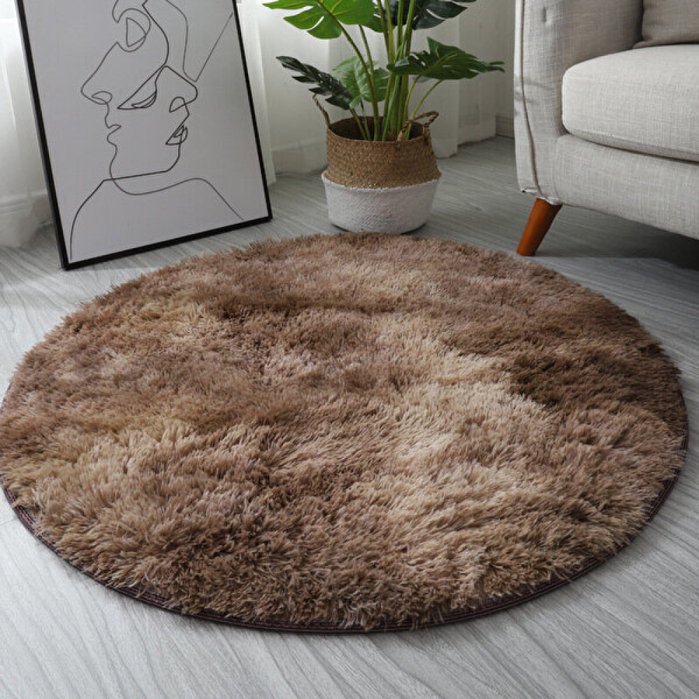 Heers Internet Celebrity Ins Home Boya Gradyan Yuvarlak Halı Oturma Odası Yatak Odası Kanepe Yatak Dökme Mat (Yurt Dışından) - Kahverengi - 60 x 60 cm Salon Halısı Fiyatı