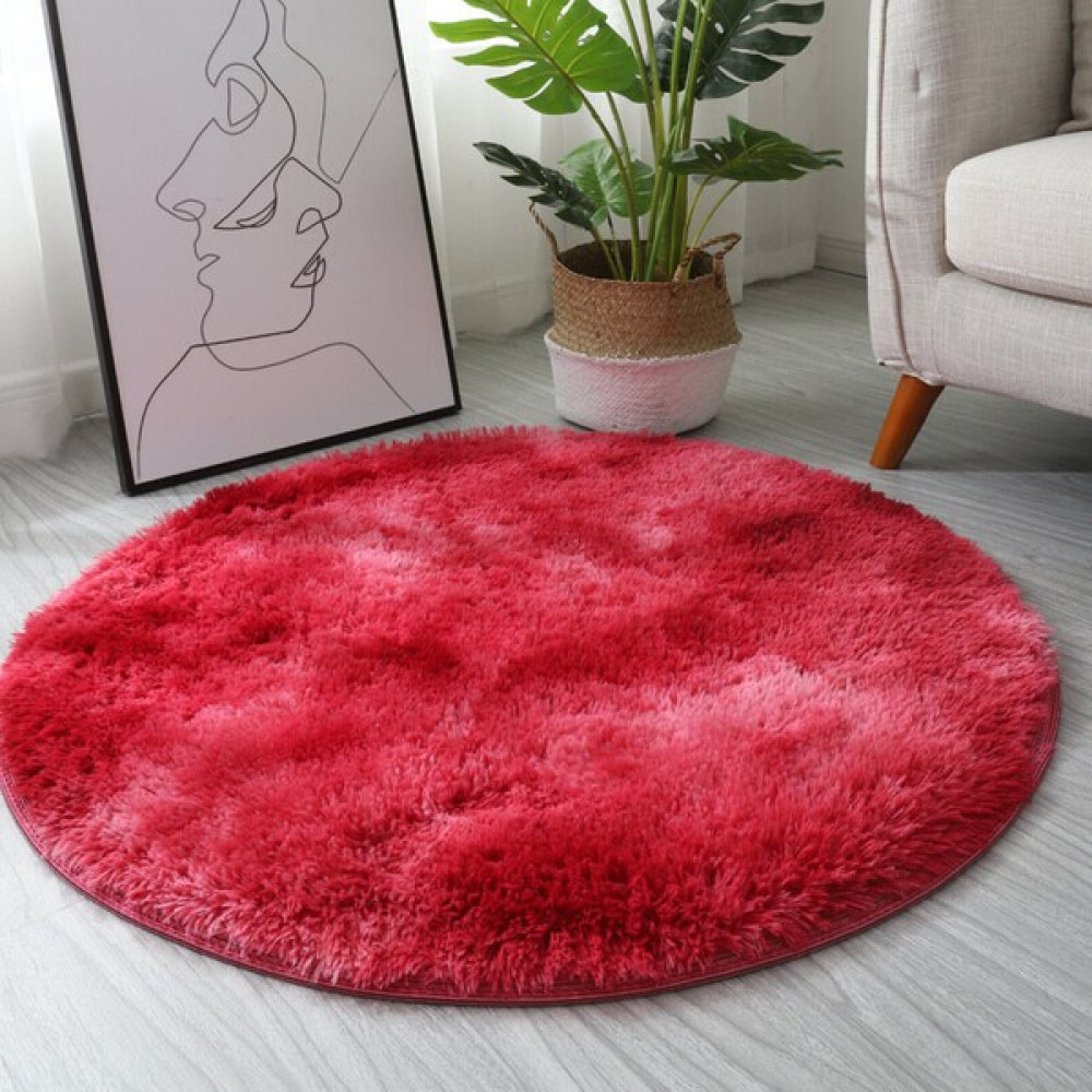 Heers Internet Celebrity Ins Home Boya Gradyan Yuvarlak Halı Oturma Odası Yatak Odası Kanepe Yatak Dökme Mat (Yurt Dışından) - Kırmızı - 60 x 60 cm Salon Halısı Fiyatı